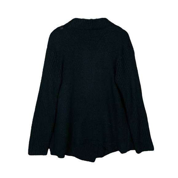 Ellen Tracy | Wrap Ribbed Knit Sweater Chunky Knit Buckle Trap Closure - Picture 3 of 6